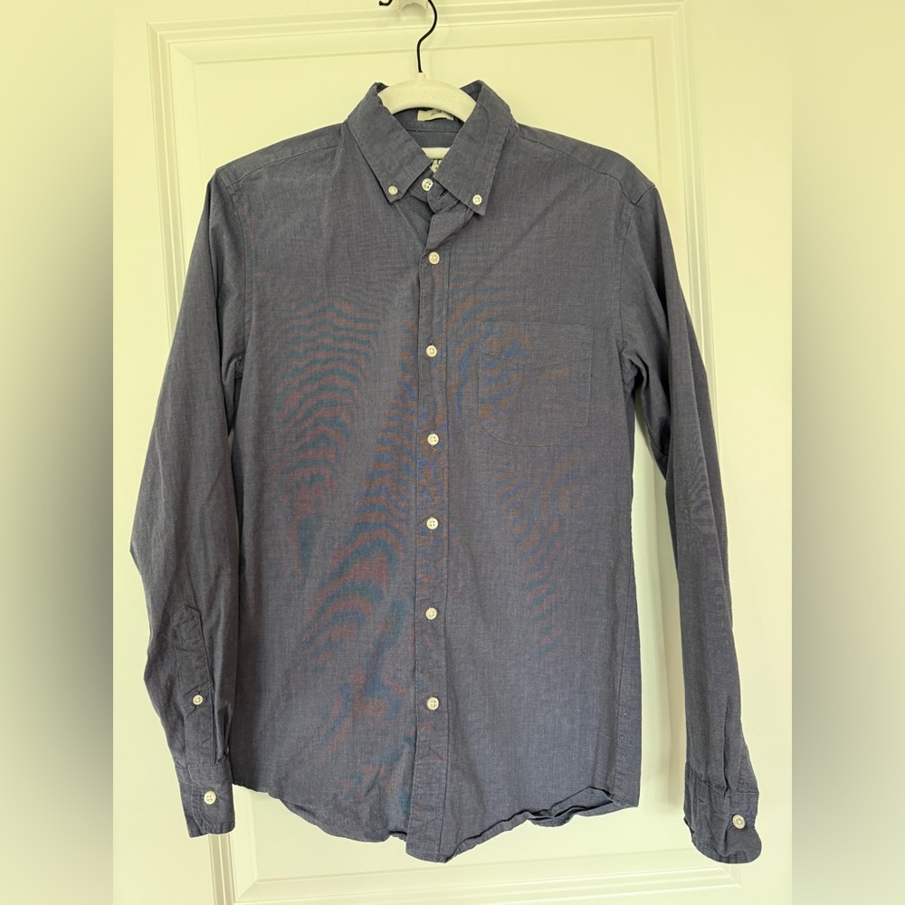 J. Crew Men's Blue Casual Button-Down Shirt